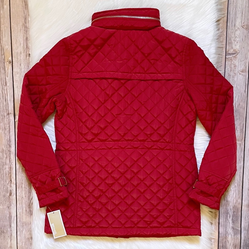 MICHAEL Michael Kors Quilted Crimson Red Jacket - Picture 9 of 11